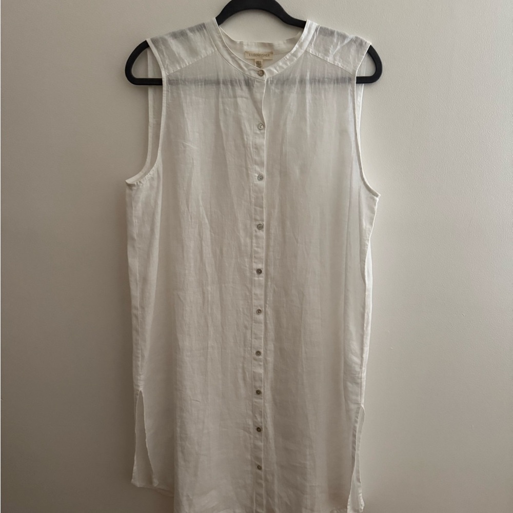 Eileen Fisher Organic Linen Tunic Blouse